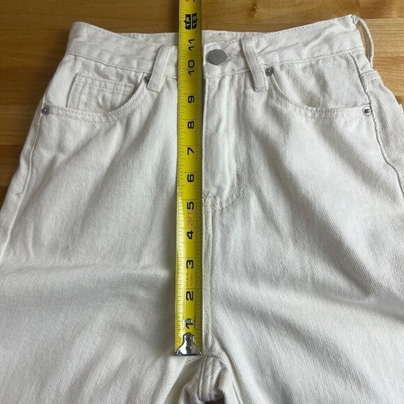 Love,‎ Bonito Aurelie High Rise Straight Crop Jeans Size 24 Ivory Cream Raw Hem - Picture 13 of 13